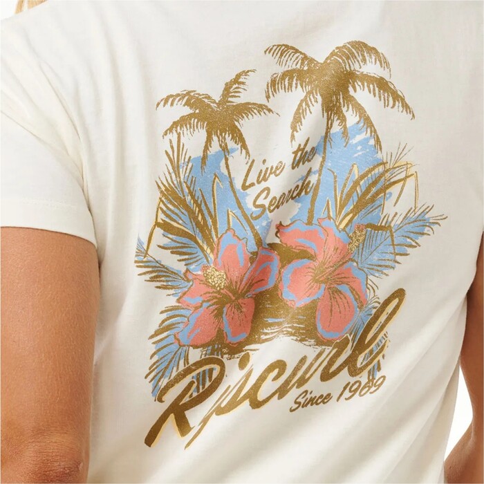 2024 Rip Curl Frauen Wild Bloom Standard Tee 0D9WTE - Bone